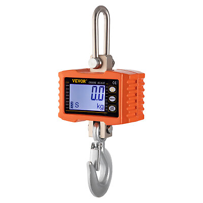 #ad VEVOR 2200LBS 1000KG Hanging Scale LED Digital Industrial Heavy Duty Crane Scale