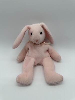 #ad Ty Beanie Baby Hoppity Pink Bunny 1996 Easter Rabbit Kids Toy Stuffed Plush