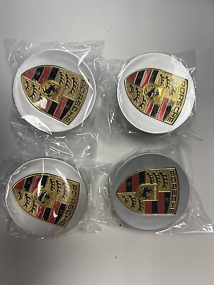 #ad porsche 65mm Wheel Center Caps silver and Gold Color Set of 4