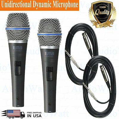 #ad 2X Professional Wired Dynamic Vocal Studio Microphone HandHeld Mic with XLR 3Pin