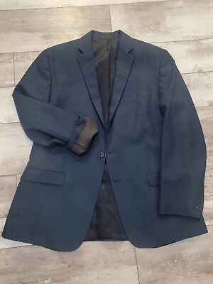 #ad 44R Calvin Klein Men#x27;s Blazer Blue Designer Sport Coat Suit Jacket
