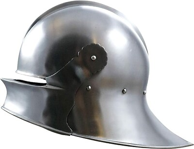 #ad Medieval German Sallet Visor Helmet 14 G Steel SCA LARP Combat Warrior Helmet