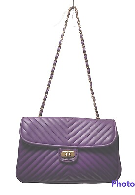 Handbag Monique Plum Purple Chain Shoulder Bag Med Crossbody Purse Chain Strap