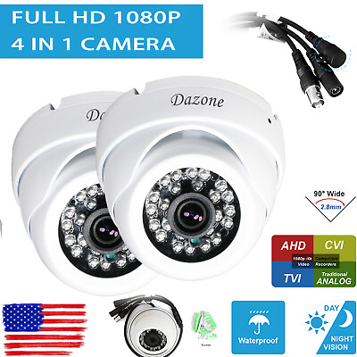 #ad 2X 2MP 1080P Dome Surveillance 4 in 1 Home Security Camera CCTV IR Night Vision