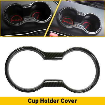 #ad Cup Holder Cover Trim Carbon Fiber Interior Accessories for Ford Mustang 2015
