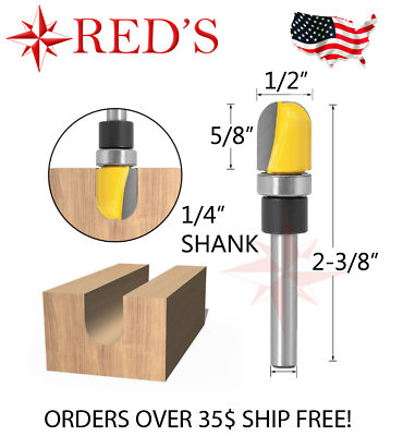 #ad REDS Y75005 4 1 2quot; Diameter Round Nose w bearing Router Bit 1 4quot; Shank