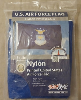 #ad NIB Flag U.S. Air Force Seal Insignia 3 x 5 ft Outdoor Nylon. Made in USA