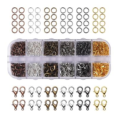 #ad Lots 840Pcs Jump Rings with 132Pcs Lobster Clasps for Jewelry Making Supplies