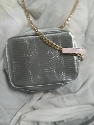#ad victoria secret Silver Crossbody Handbag New With Tags