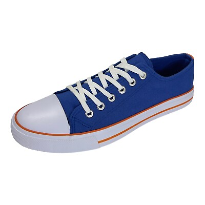 #ad Dept 222 Womens 8.5 M Royal Blue Orange Maxy Canvas Low Top Sneaker