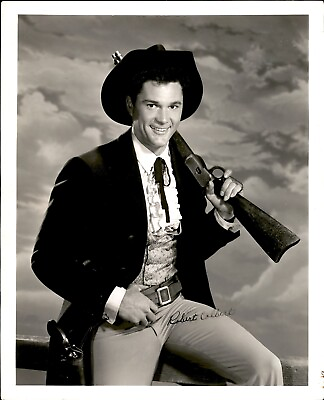 #ad BR31 Original Photo ROBERT COLBERT Maverick Handsome Western Cowboy with Rifle