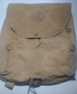 #ad Vintage Boy Scouts of America National Council NYC Canvas Backpack 2698