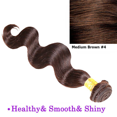 #ad MEDIUM Brown Body Wave WINTER SPECIAL Sew In Hair Weave Extension 100 Human