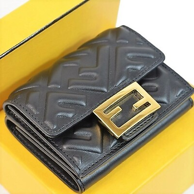 #ad Fendi FENDI Wallet Tri Fold Mini Wallet BAGUETTE Baguette 8M0395