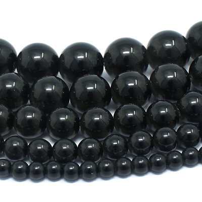 #ad Shungite Beads High Carbon Round Loose 4mm 6mm 8mm 10mm 12mm 15.5quot; Full Strand
