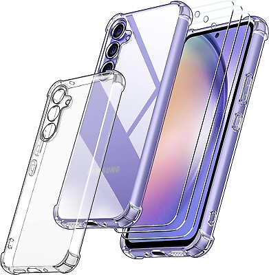 #ad Case For Samsung A71 A54 A34 A05 Clear Slim Gel Cover Glass Screen Protector