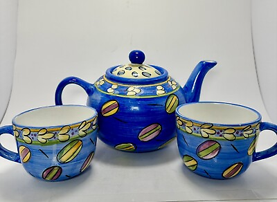 #ad Tea Set Teapot amp; 2 Cups By Cleo Papanikolas.