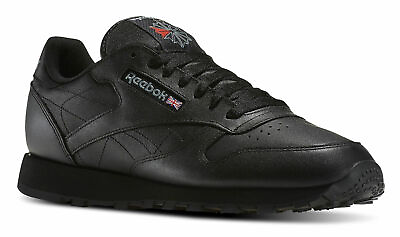 #ad Reebok Classic Leather Black Junior Big Kids Running Sneakers Shoes Item 50148