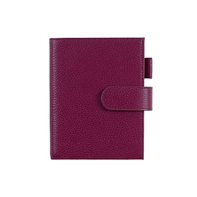 #ad Leather Cover for A6 Notebooks Fits Hobonichi A6 Firm Pebbled Beetroot