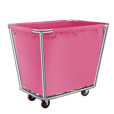 #ad VEVOR 16Bushel Basket Truck Steel Canvas Laundry Basket Truck Cap Basket Cart