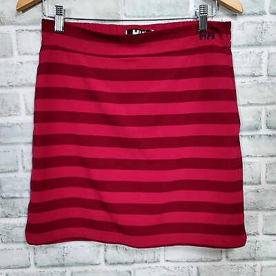 #ad Helly Hansen Thalia Womens M Pink Colorbloack Stripe Aline Mini Quick Dry Skirt