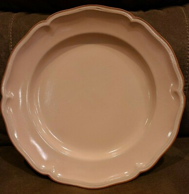 #ad Loneoak amp; Co Queen Anne Light Pink Blush Dinner Plate 12.5quot; Teracotta Retired