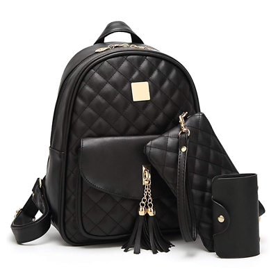 Women#x27;s Simple Design Fashion Quilted Casual Backpack Leather Backpack for Women $33.99
