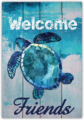 #ad #ad Welcome to Undersea World Garden Flag Friends Turtle Beach Yard Porch and Deco
