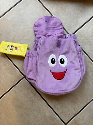 #ad Nickelodeon Dora the Explorer Purple Backpack Kid Rescue Bag Attached Map Toy