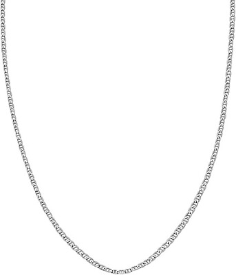 #ad 1.5MM 925 Sterling Silver Diamond Cut Flat Mariner Chain Necklace 18quot; 36 Italy