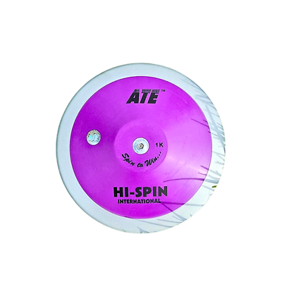 #ad ATE 1KG Hi Spin International Purple Steel Rim Discus 80%