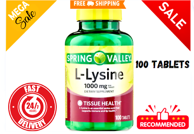 #ad Spring Valley L Lysine Tablets 1000 mg 100 count free shipping