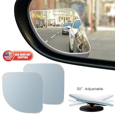 #ad 2x Car Fan Shape Convex Rear View Mirror Blind Spot Wide Angle Auxiliary Adjust
