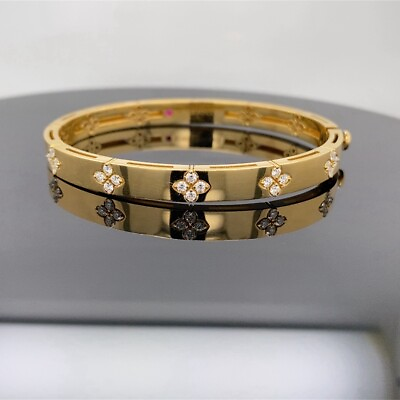 #ad Roberto Coin 18k Yellow Gold Love In Verona Diamond Bangle Bracelet $8500