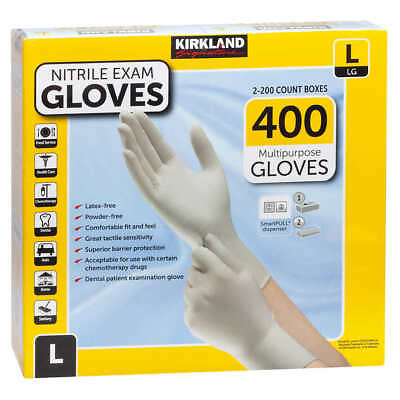#ad Kirkland Signature Nitrile Exam Gloves Large Size 400 Count
