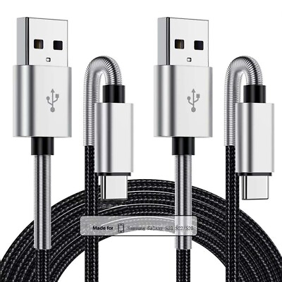 #ad USB C Cable 6FT 2 Pack USB to C 3A Fast Charger Cable for Samsung S23 S22 S21