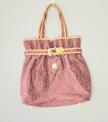 #ad Diane Von Furstenberg Tote Travel Bag Purse Padded Handbag Logo Fabric
