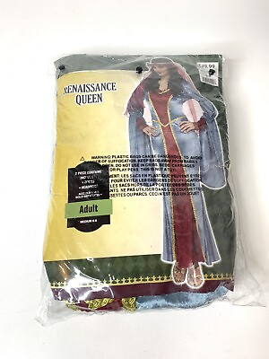 #ad Medieval Costume Adult Maiden Renaissance Lady Queen Halloween Dress Medium 6 8