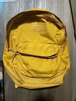 #ad JanSport Mono Superbreak School Backpack Solid Yellow Student Book Bag