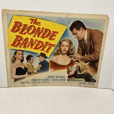 #ad THE BLONDE BANDIT Wonderful bad girl lobby title card Original 11x14