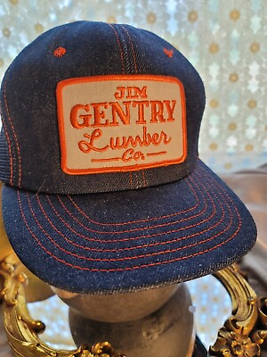 #ad Vintage GENTRY LUMBAR Big Patch YEE HAW SnapBack Denim Mesh Trucker Hat Cap MINT