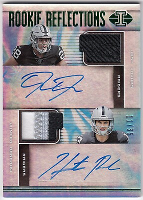 #ad 2019 Illusions Rookie Reflections Dual Patch Auto Green JACOBS RENFROW RR JH 35