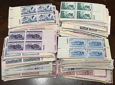#ad RHstamps 50 DIFFERENT 3 CENT VINTAGE PLATE BLOCKS OF 4 MINT NOT HINGED MNH
