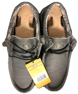 #ad NEW Hey Dude Wally Stretch Carbon Mens Slip On Loafers Shoes Sz M8 L10