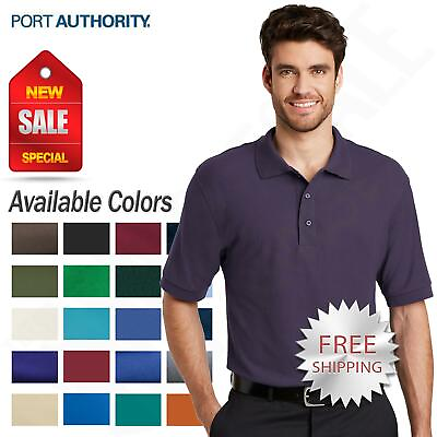 #ad Port Authority Mens Short Sleeve Wrinkle Resist Golf Polo Shirt K500
