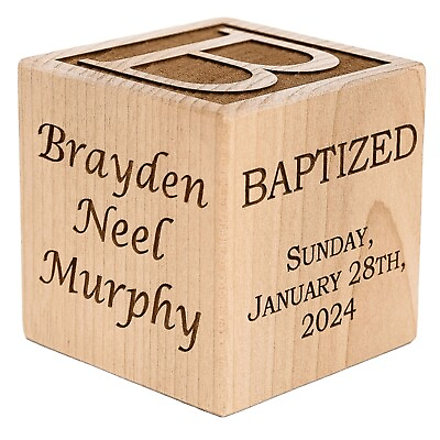 #ad Personalized Wood Baby Baptism Dedication Block Christening Gifts Boys Girls