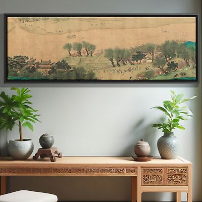 #ad Chinese Ink Painting Wall Art Canvas Print Decor Gift Pastoral Farming Wedding