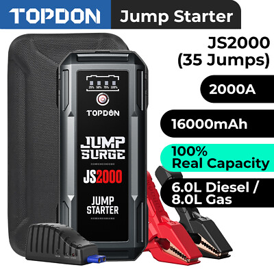 #ad TOPDON Jump Starter 2000A Battery Charger 12V Car Van Battery Pack Booster US
