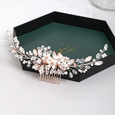 #ad Handmade Flower Pearl Crystal Hair Comb Bridal Headwear Wedding Hair Accessories