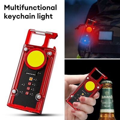 #ad Mini LED Keychain Flashlight Portable USB Pocket Light Torch Outdoor Emergency
